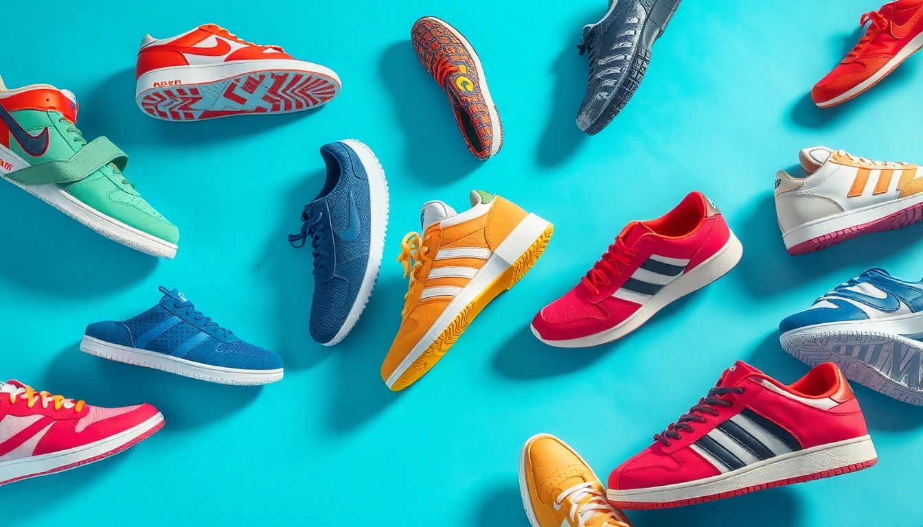 Showcasing a variety of sports shoes for more info on styles, trends, and features.